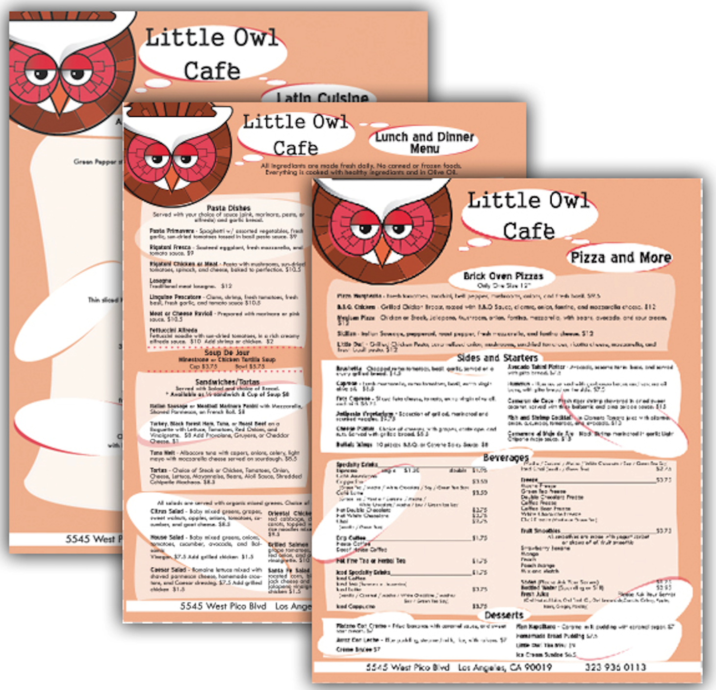 Little Owl Menu Logo and Menu